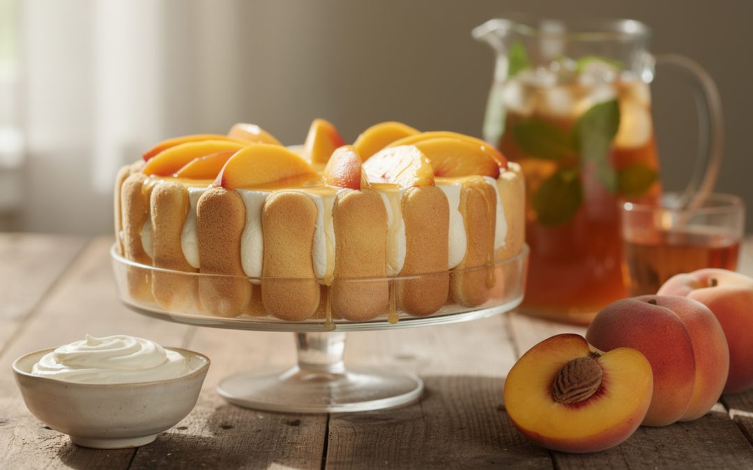 Charlotte pêche mascarpone : la recette facile et gourmande pour l&rsquo;été