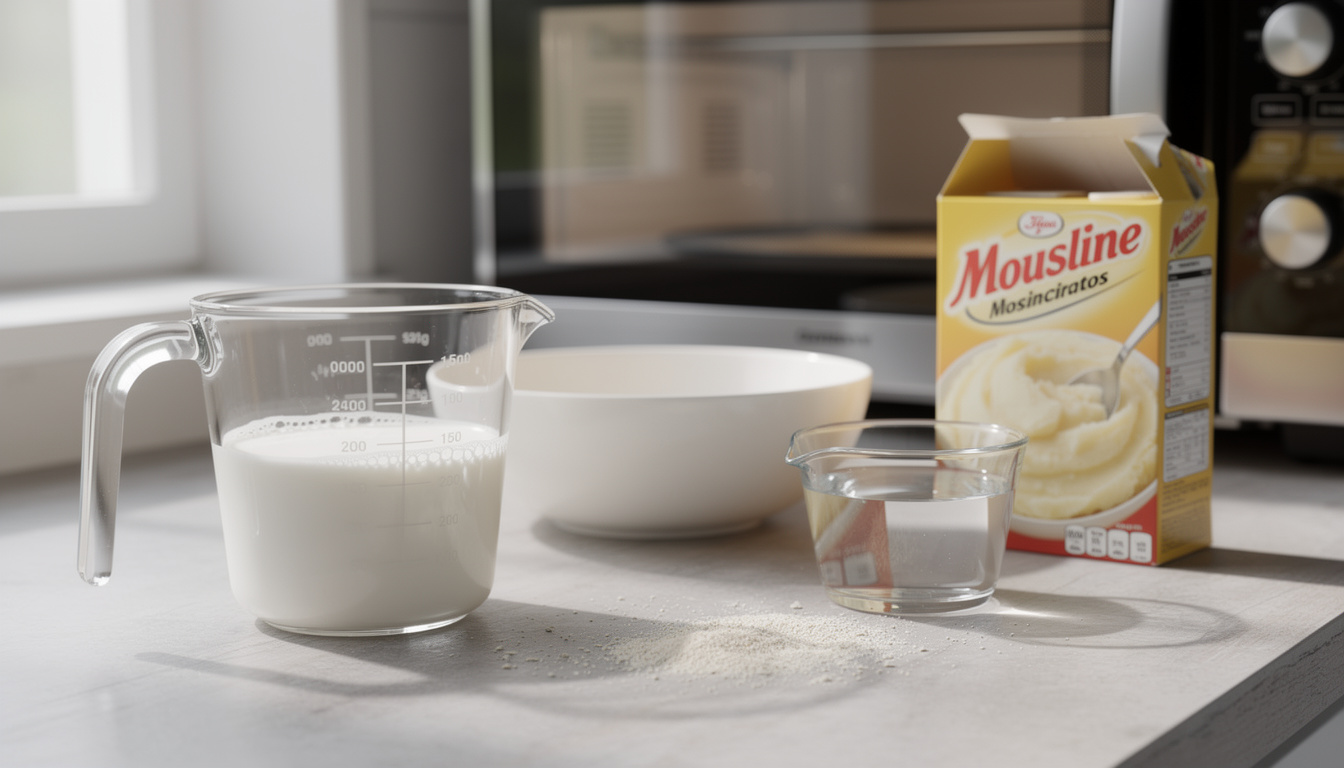 découvrez comment doser parfaitement le lait et l'eau pour préparer une purée mousline savoureuse et onctueuse au micro-ondes en quelques minutes.