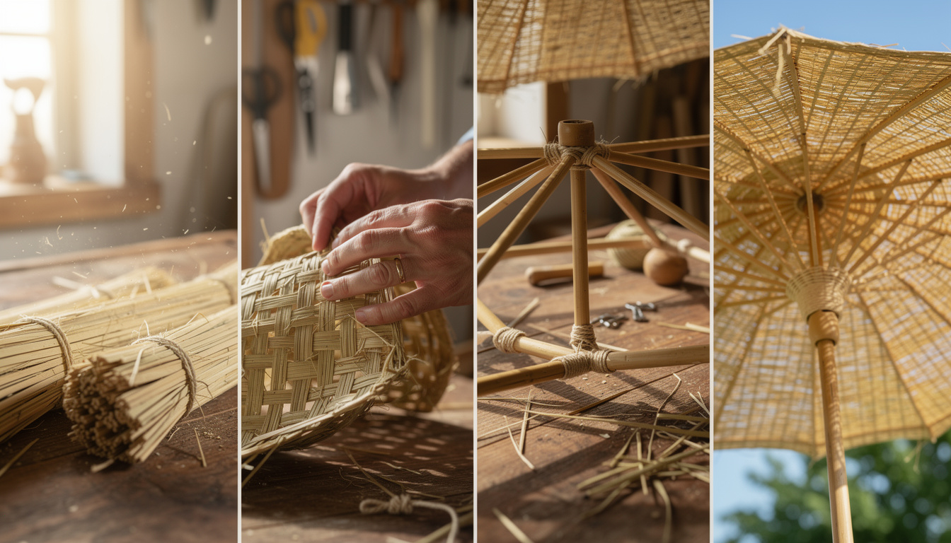apprenez à fabriquer un parasol en paille grâce à notre guide étape par étape, facile à suivre, pour un accès sécurisé à une ombre naturelle et élégante.