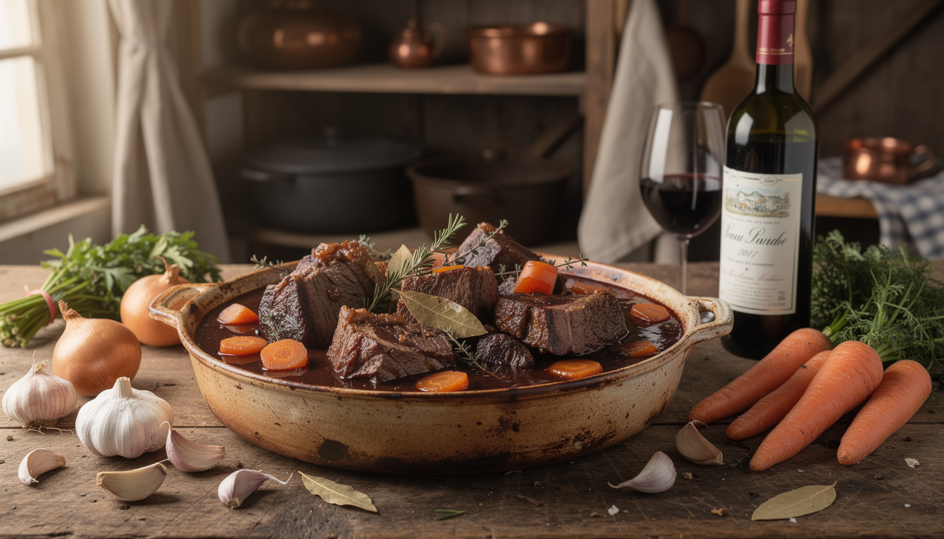 Recette traditionnelle de daube de sanglier au vin rouge : un plat riche en saveurs découvrez notre recette traditionnelle de daube de sanglier au vin rouge, un plat riche en saveurs qui ravira les amateurs de cuisine authentique et gourmande.