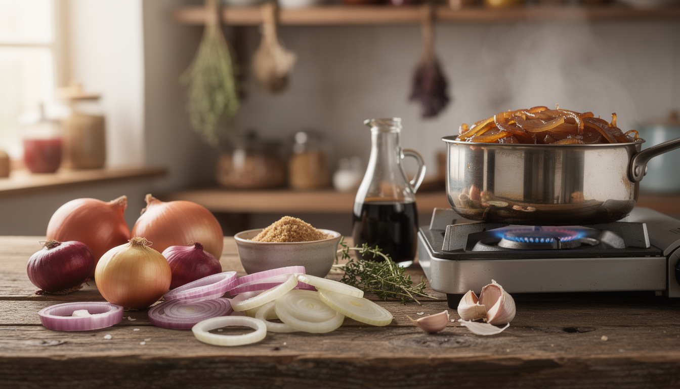 Comment prĂ©parer un confit d’oignon maison pour sublimer vos plats dĂ©couvrez comment prĂ©parer un dĂ©licieux confit d'oignon maison pour rehausser la saveur de vos plats avec cette recette simple et savoureuse.