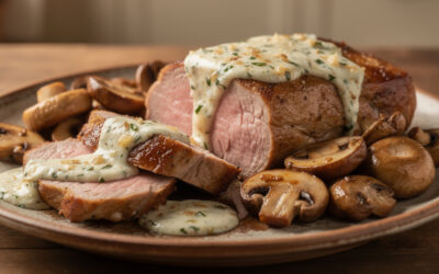 Recette facile de filet mignon au boursin et champignons fondants
