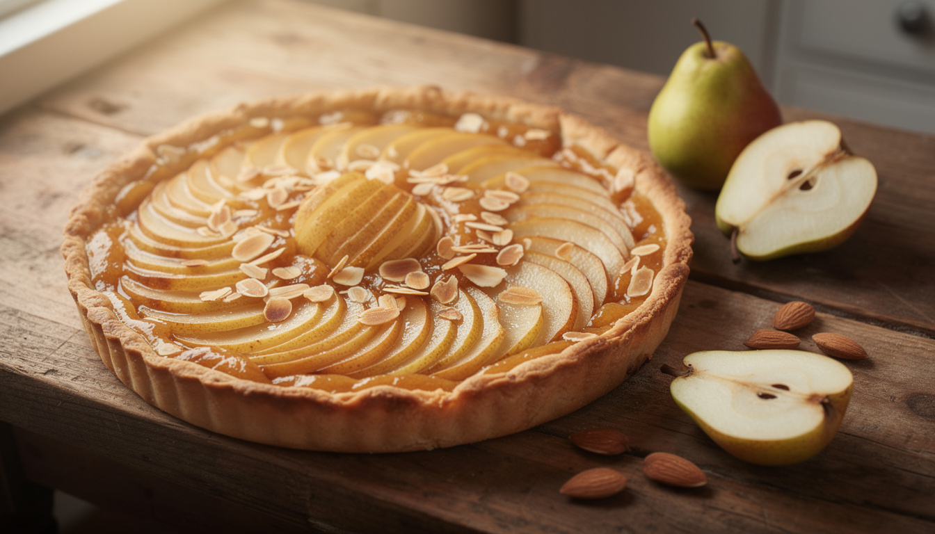 Recette facile et gourmande de tarte poires amandes à découvrir découvrez une recette facile et gourmande de tarte poires amandes, parfaite pour régaler toute la famille avec un dessert savoureux et simple à préparer.