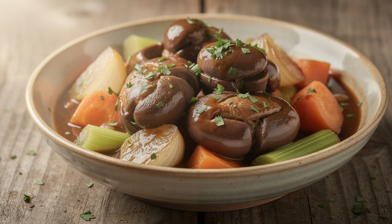 découvrez notre recette traditionnelle de rognon de bœuf mijoté doucement pour un plat savoureux et fondant en bouche, parfait pour régaler toute la famille.